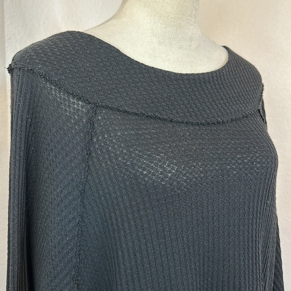 Free People We The Free Westend Black Thermal Top Size Small NWOT - Picture 9 of 10